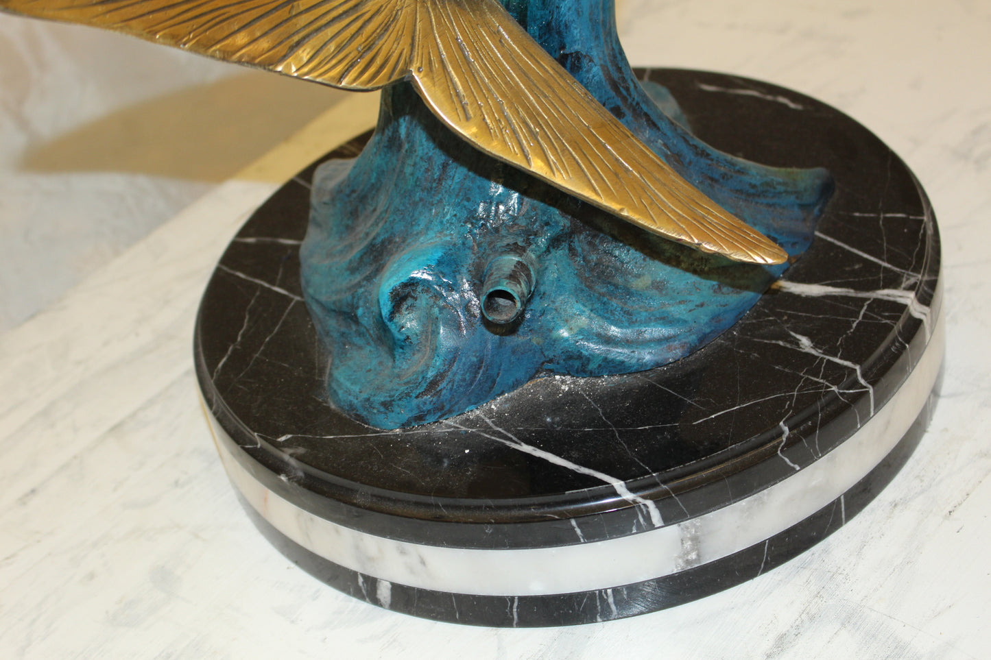 Mahi Mahi Fish Bronze Statue - Size: 16"L x 12"W x 32"H.
