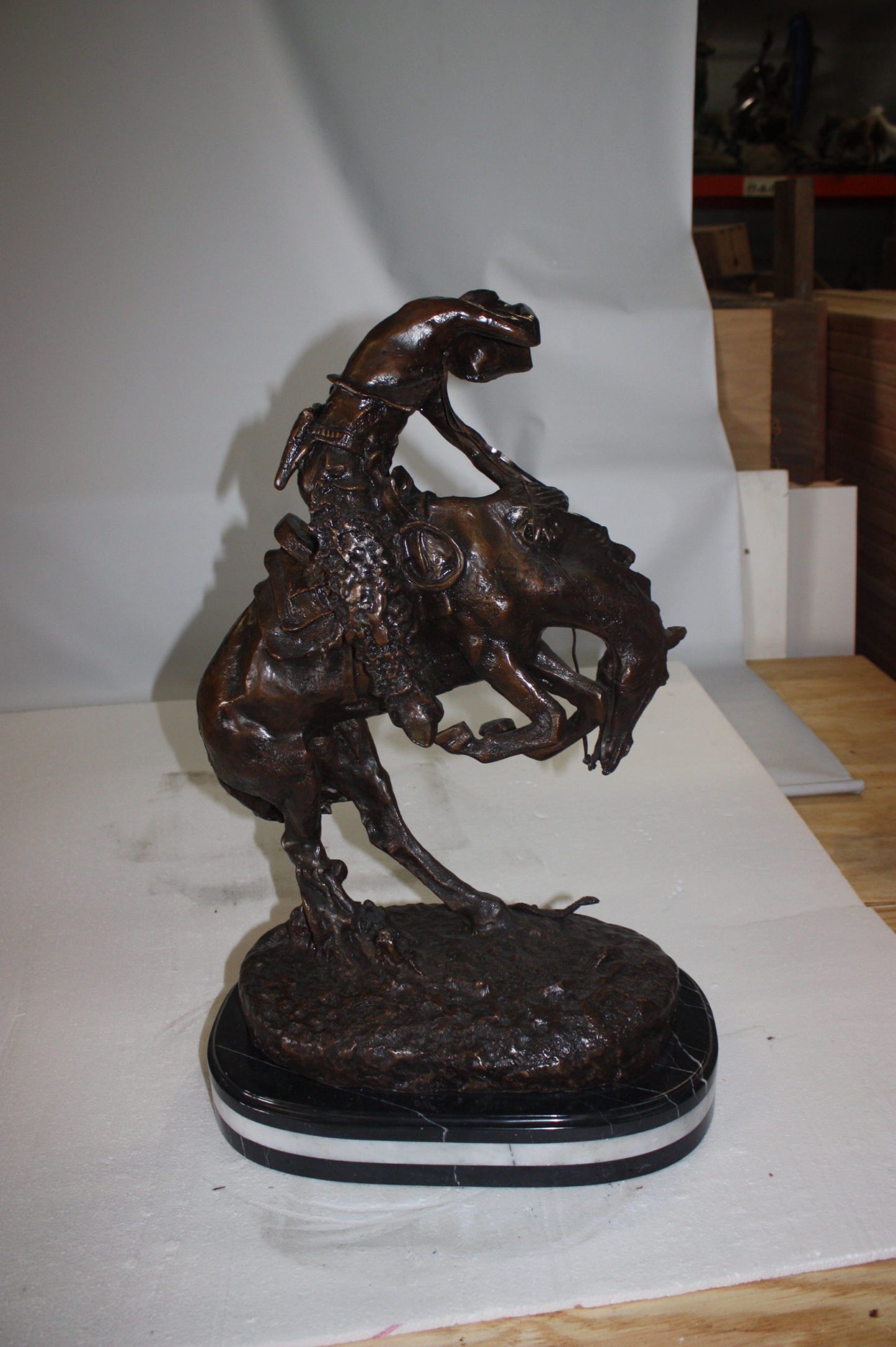 Rattlesnake by Remington Bronze Statue - Size: 17"L x 10"W x 25"H.