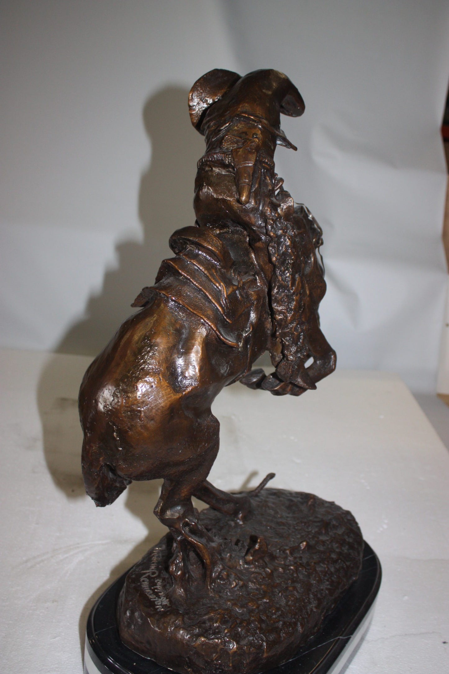 Rattlesnake by Remington Bronze Statue - Size: 17"L x 10"W x 25"H.