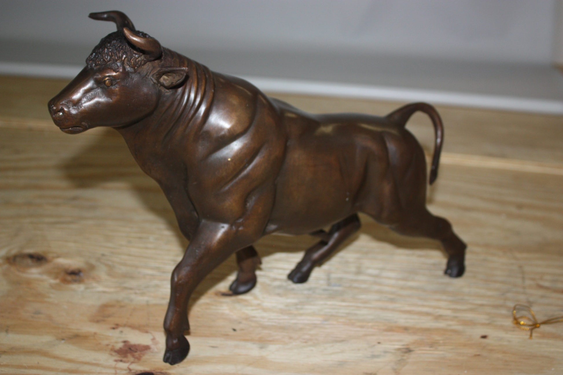 Bull Head up - Bronze Statue -  Size: 15"L x 4"W x 10"H.