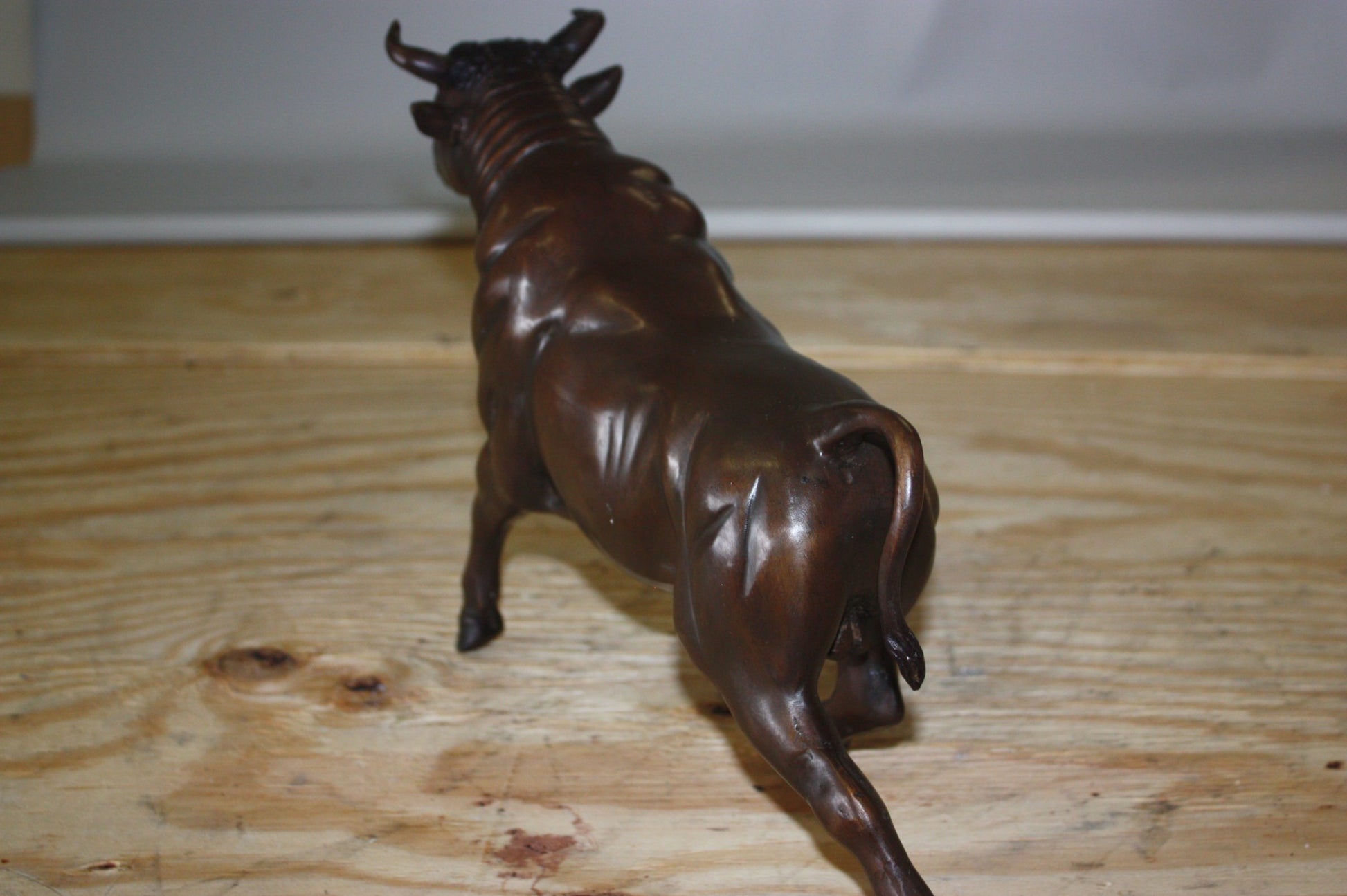 Bull Head up - Bronze Statue -  Size: 15"L x 4"W x 10"H.
