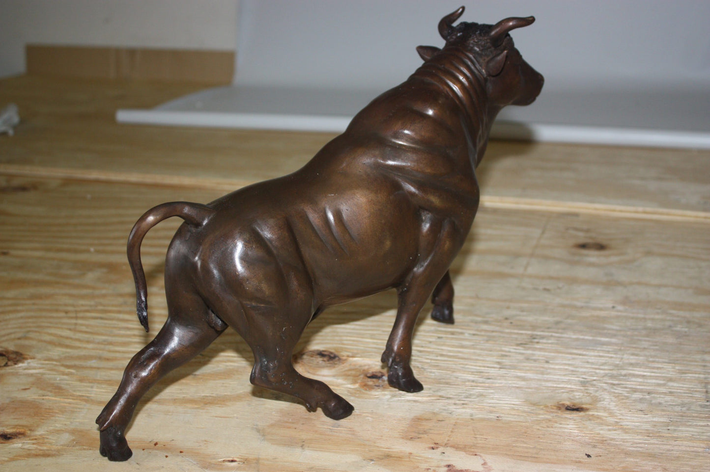 Bull Head up - Bronze Statue -  Size: 15"L x 4"W x 10"H.