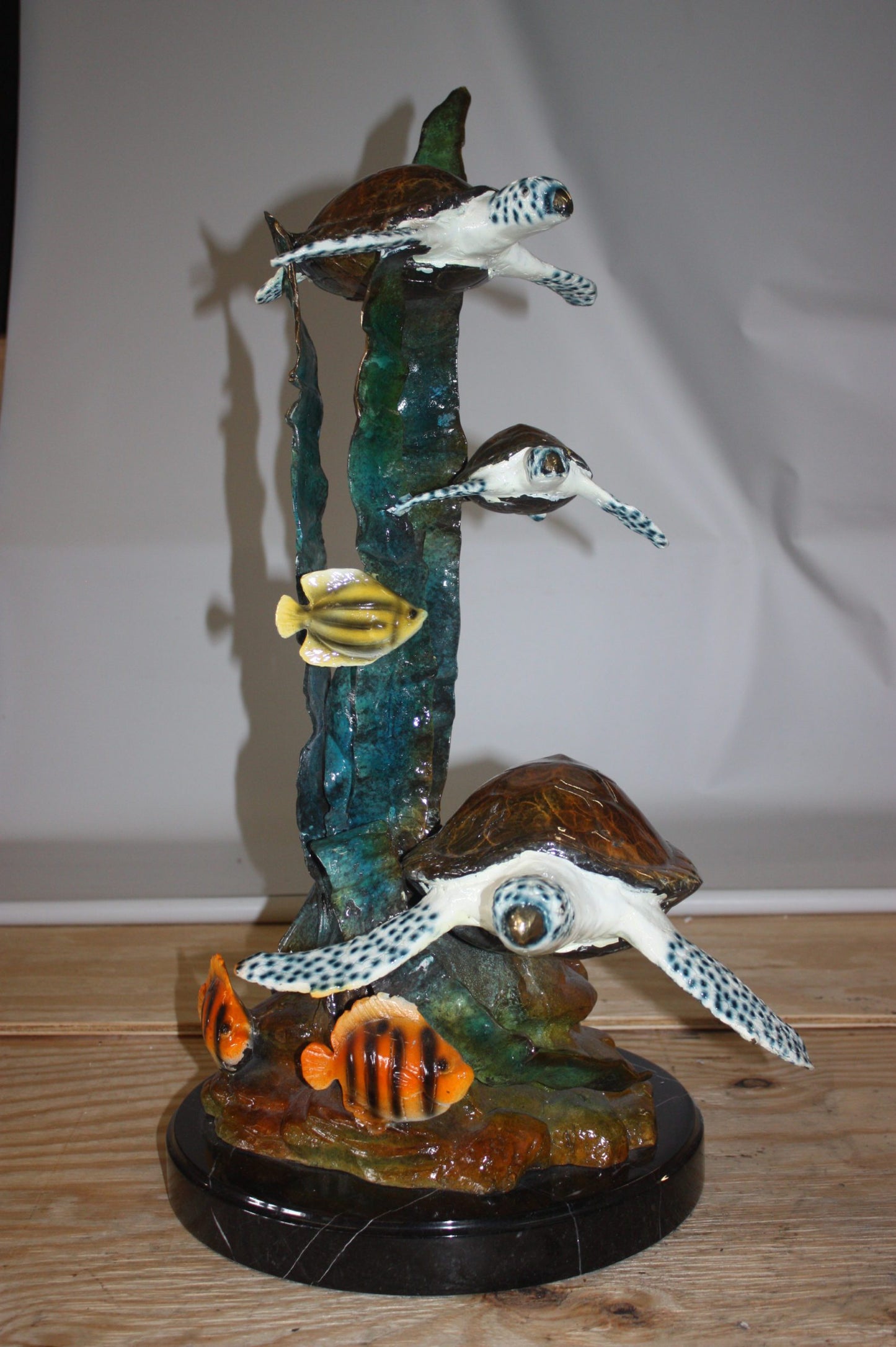 Three turtles - Bronze Statue - Size: 17"L x 12"W x 28"H.