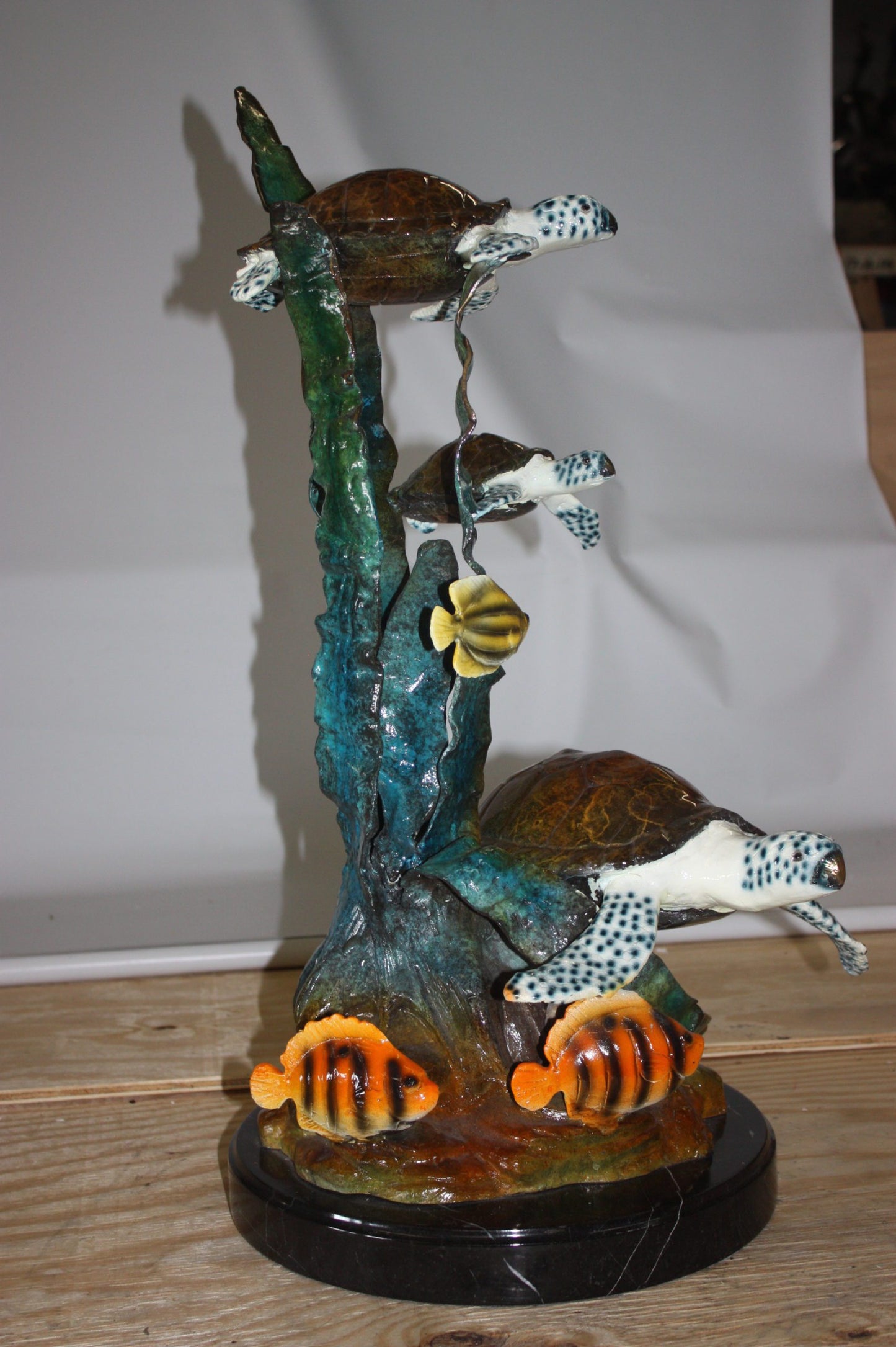 Three turtles - Bronze Statue - Size: 17"L x 12"W x 28"H.