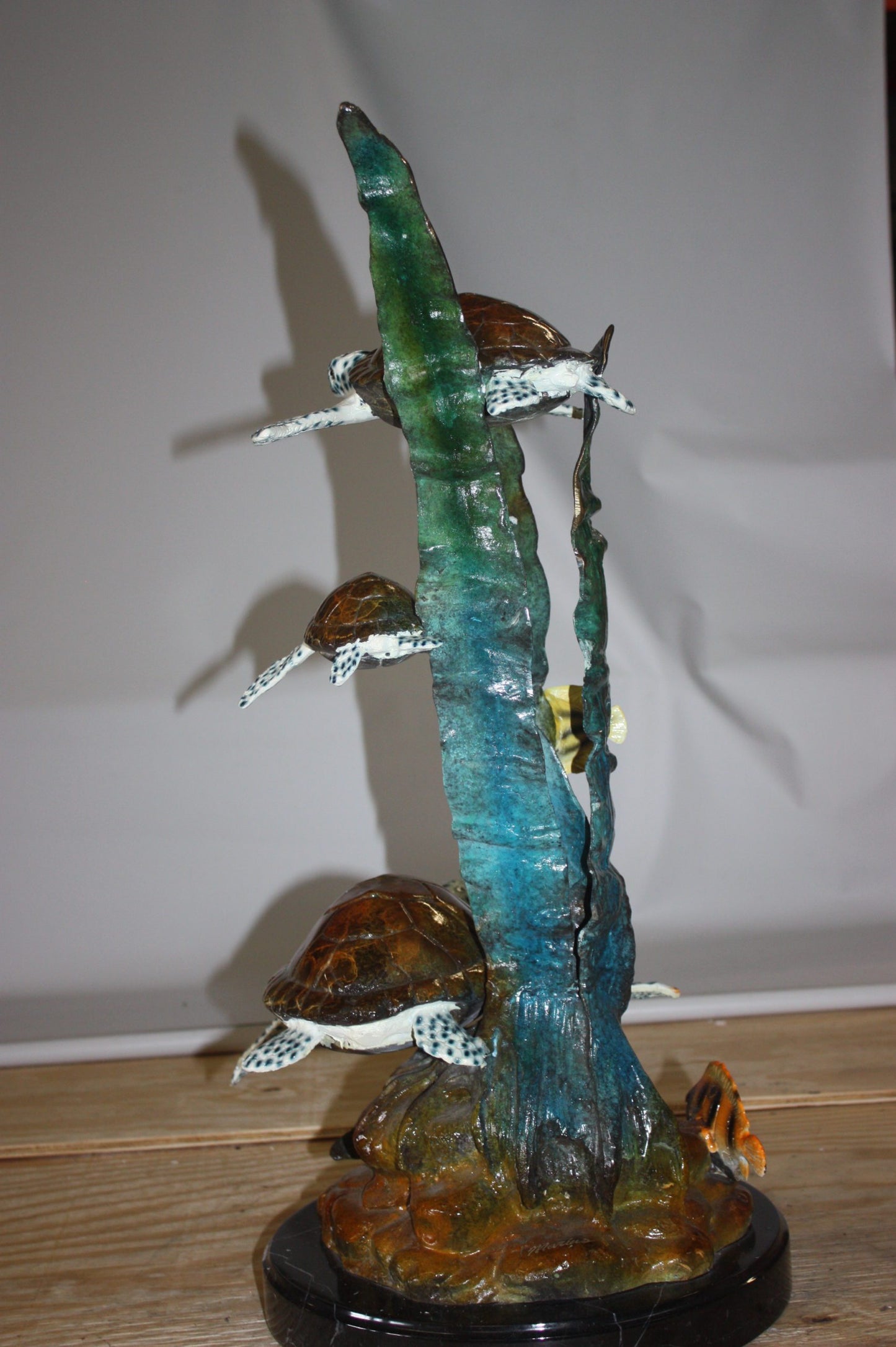 Three turtles - Bronze Statue - Size: 17"L x 12"W x 28"H.