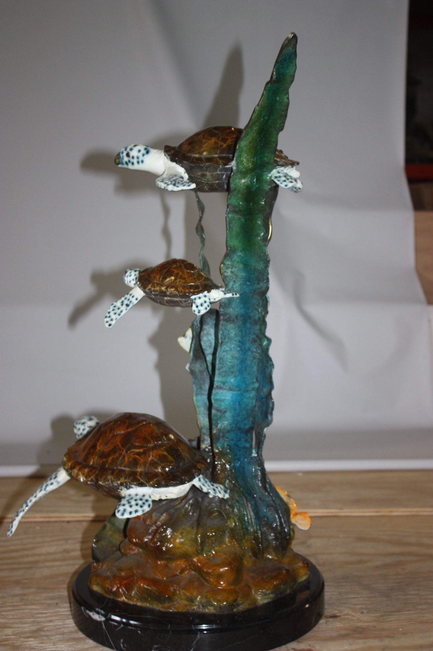 Three turtles - Bronze Statue - Size: 17"L x 12"W x 28"H.