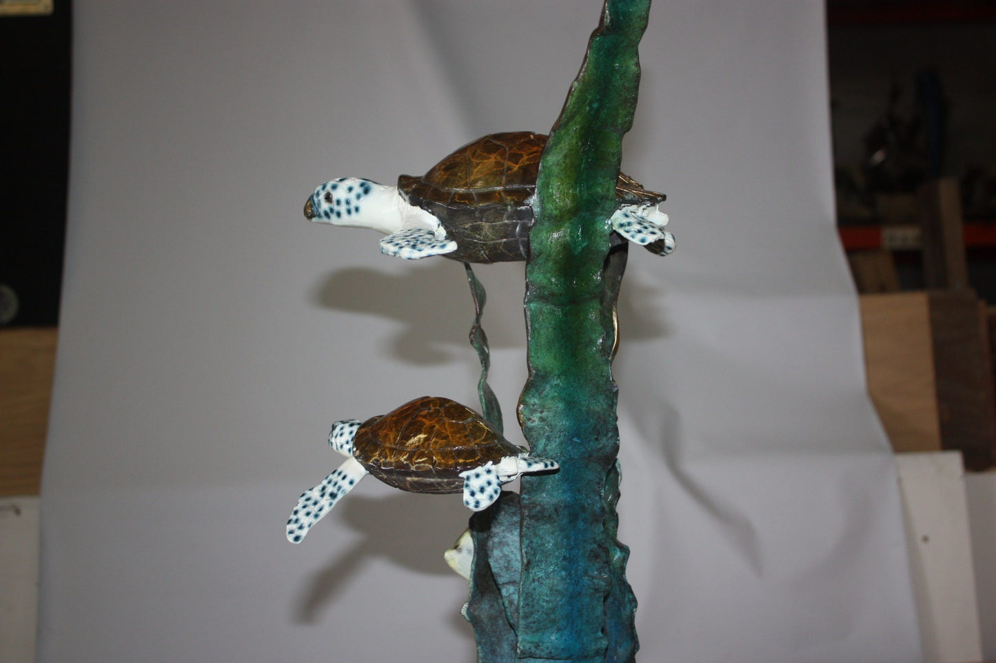 Three turtles - Bronze Statue - Size: 17"L x 12"W x 28"H.