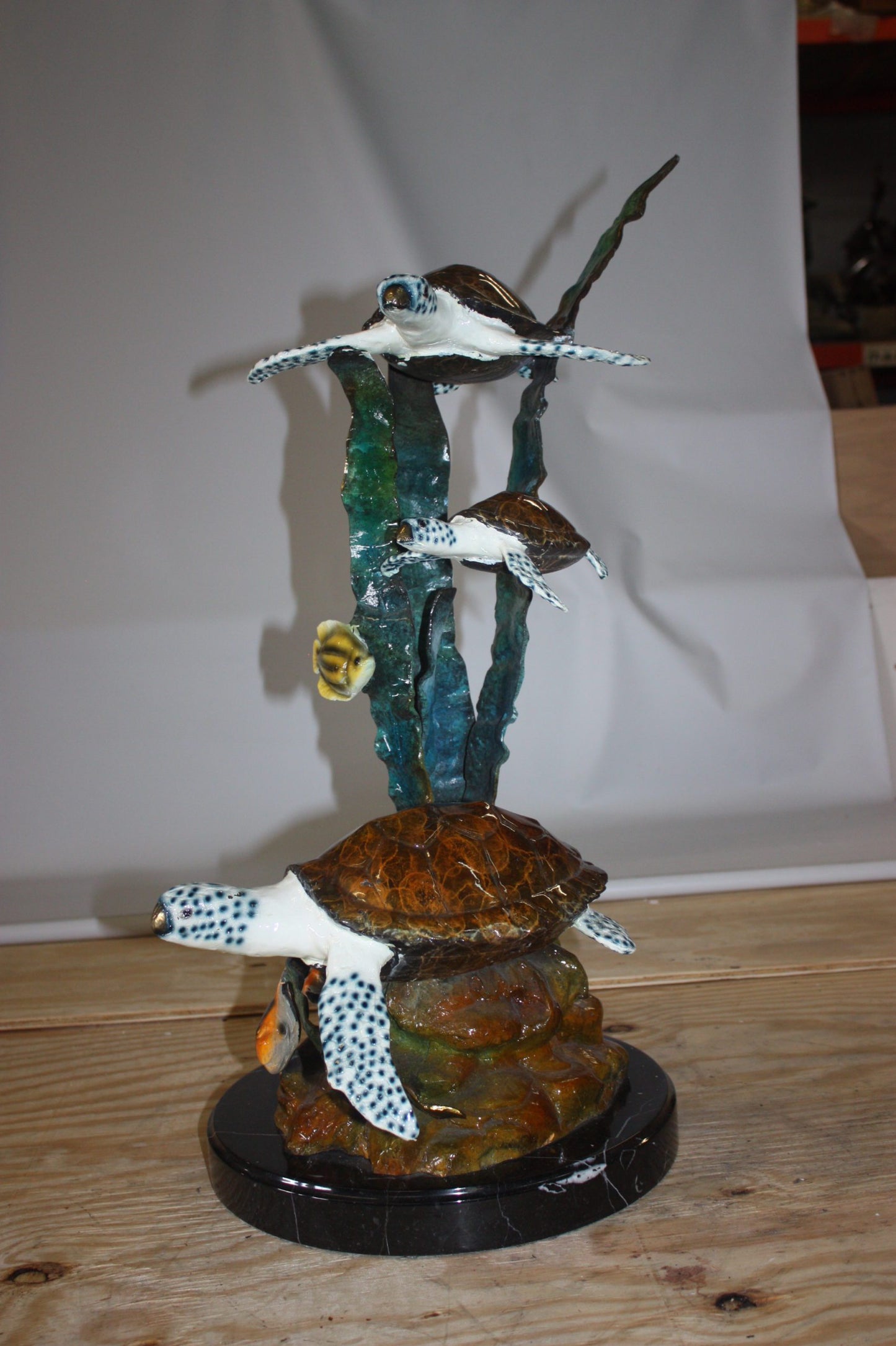 Three turtles - Bronze Statue - Size: 17"L x 12"W x 28"H.