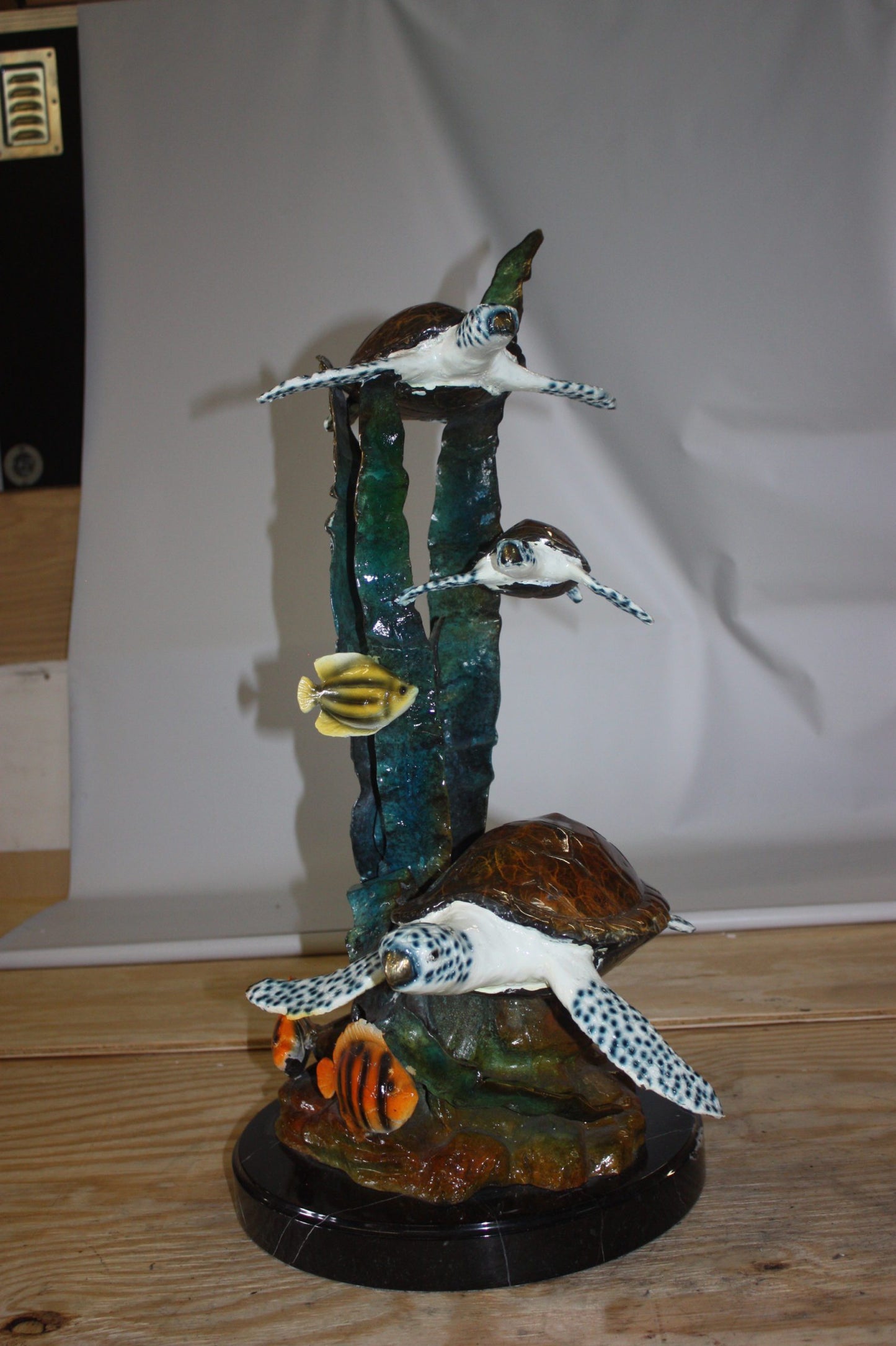Three turtles - Bronze Statue - Size: 17"L x 12"W x 28"H.