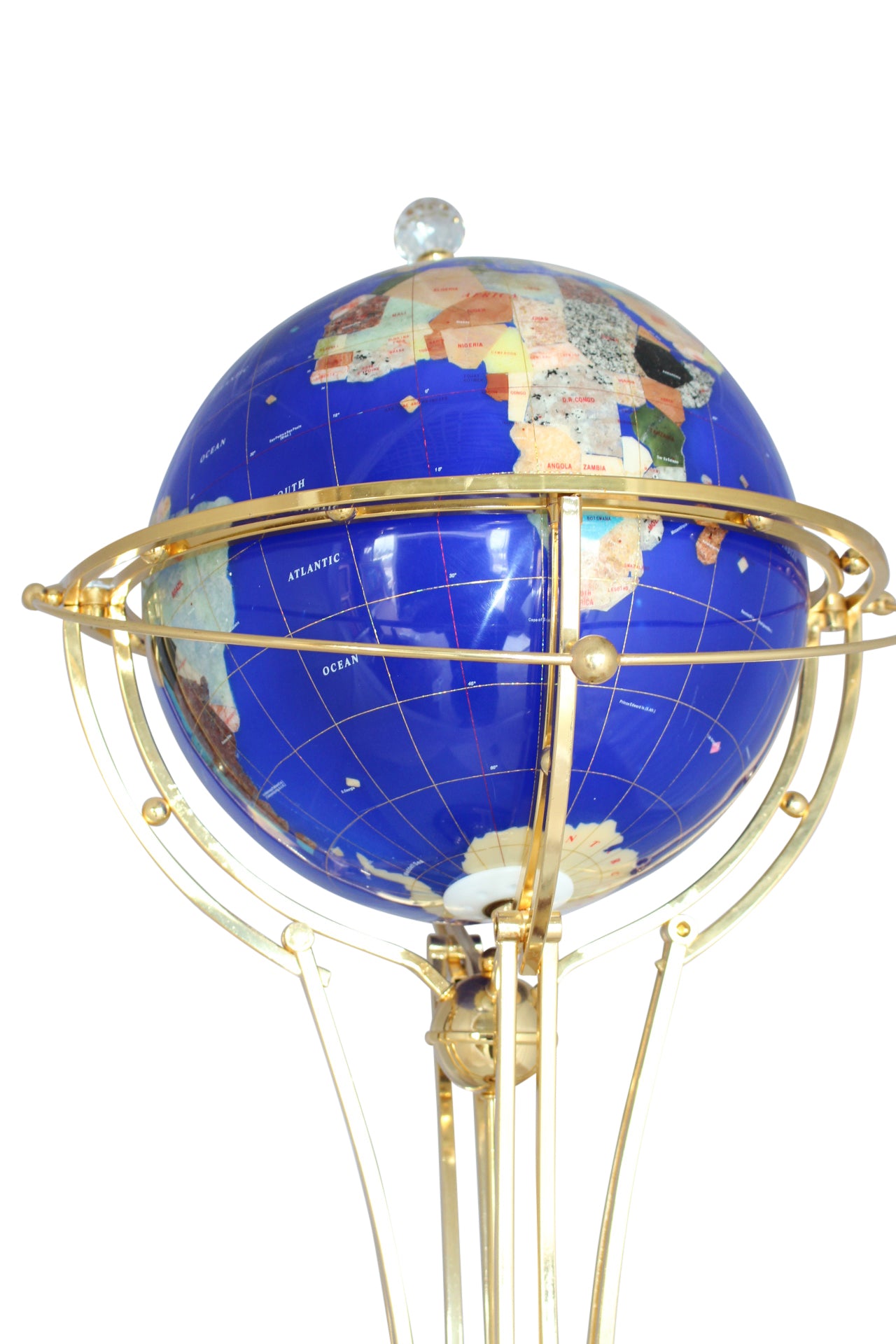 Illuminated Blue Ocean World Globe Rotating by motor - 18"L x 18"W x 42"H.