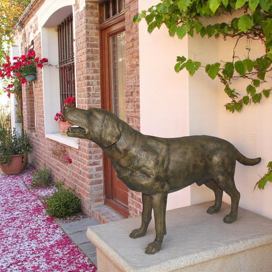 Labrador Retriever Bronze Statue - Size: 12"L x 50"W x 31"H.
