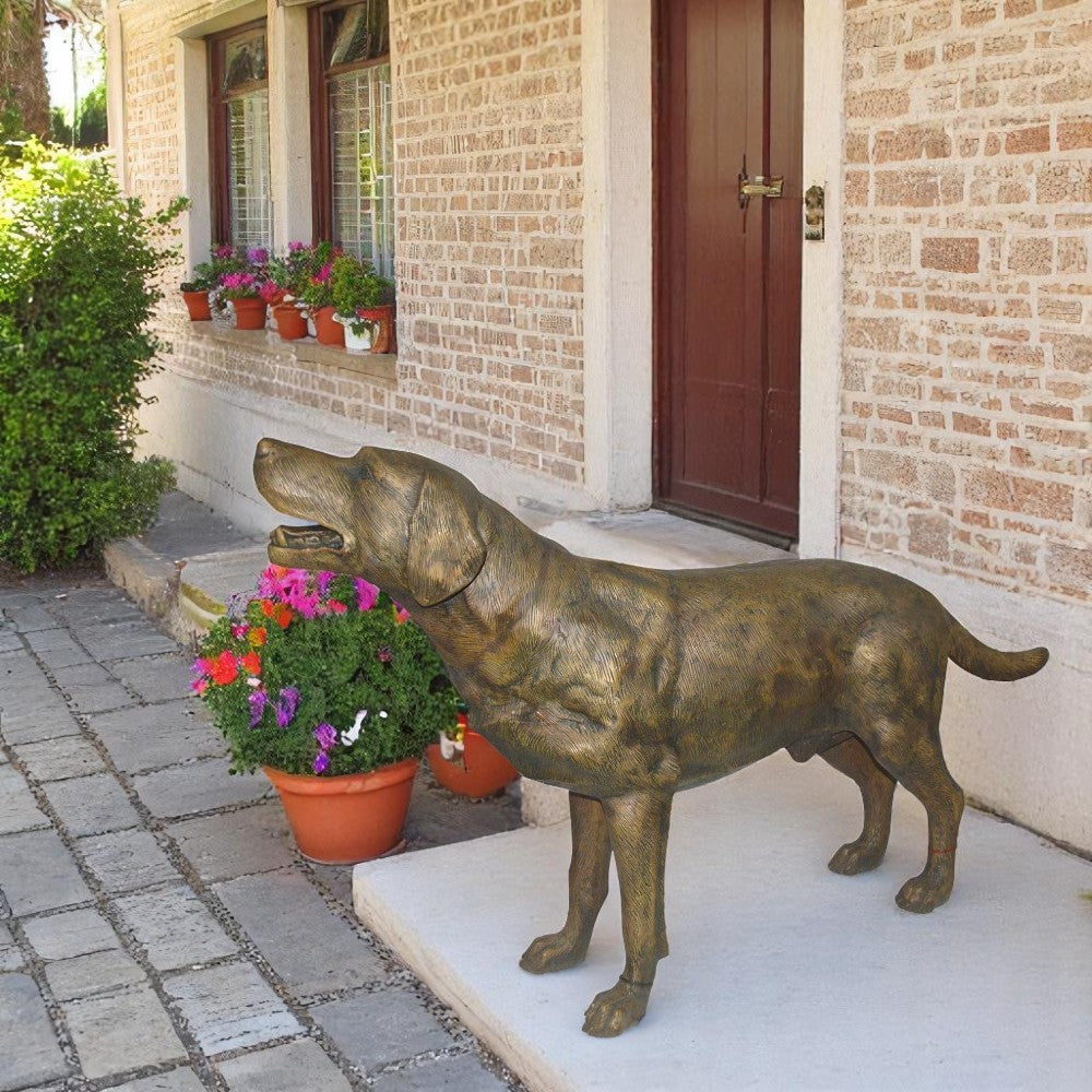 Labrador Retriever Bronze Statue -  Size: 12"L x 50"W x 31"H.