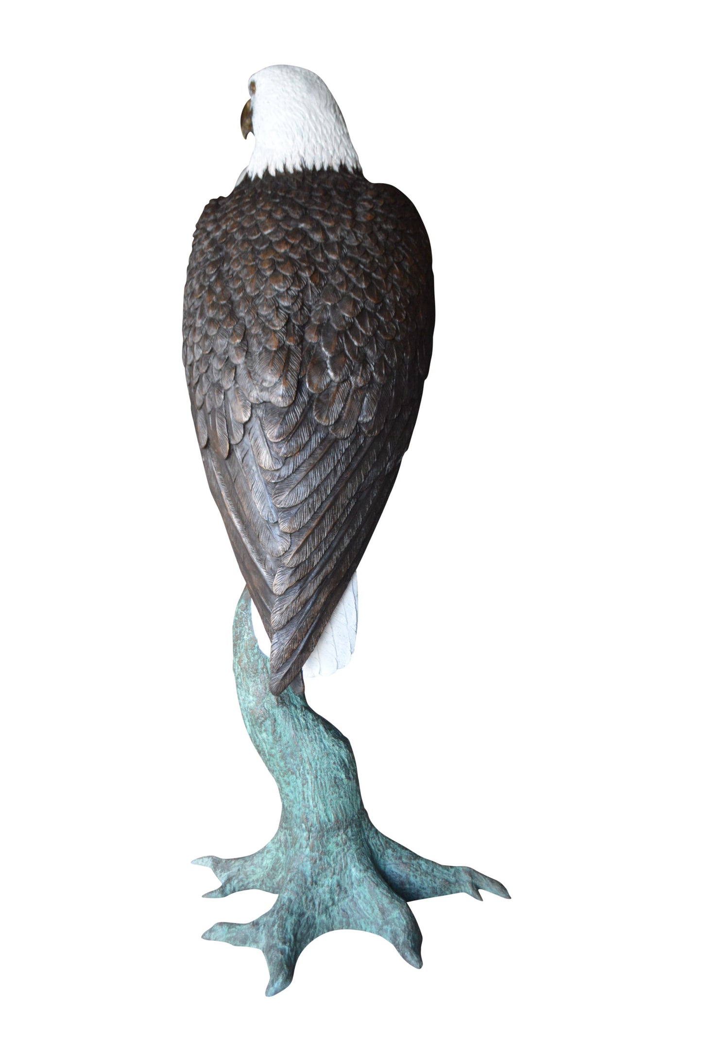 Large Eagle on a branch Bronze Statue - Size: 29"L x 29"W x 74"H