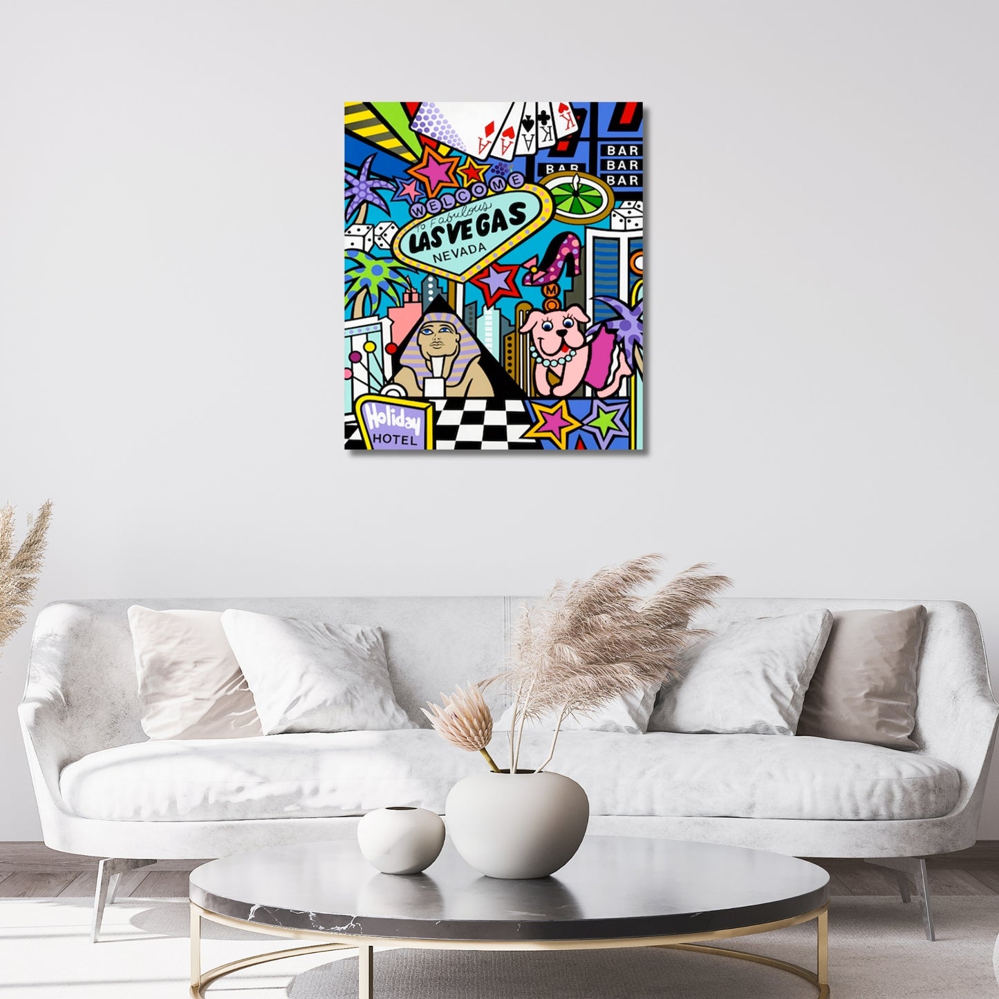 Las Vegas, Acrylic Painting, Stretched Canvas, A Wall Art by Jozza 36" x 42" x 1