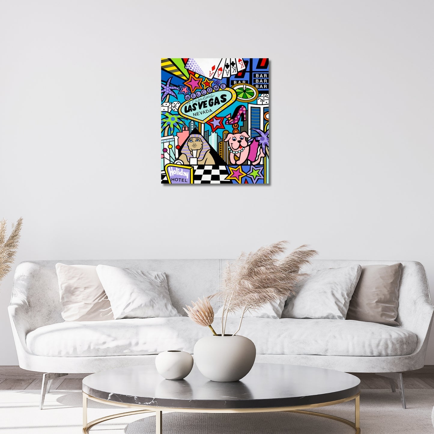 Las Vegas, Acrylic Painting, Stretched Canvas, A Wall Art by Jozza 26" x 30" x 1