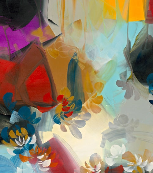 Rouge, giclee on canvas, hand signed by by Andrea Palacios, 54x54 unstretched.