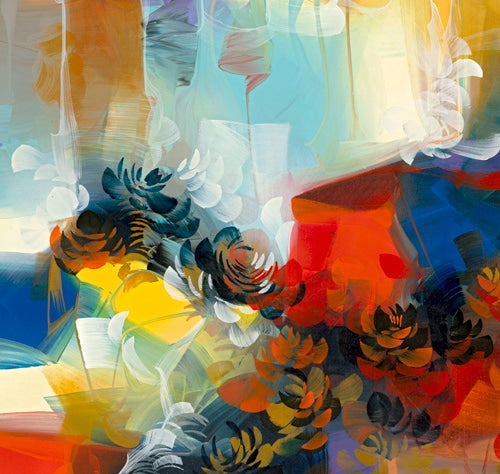 Swan, giclee on canvas, hand signed by by Andrea Palacios, 54x54 unstretched.