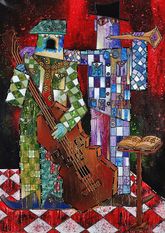 Casa de la musica, limited edition giclee on canvas by Yonda, 36x48 Framed