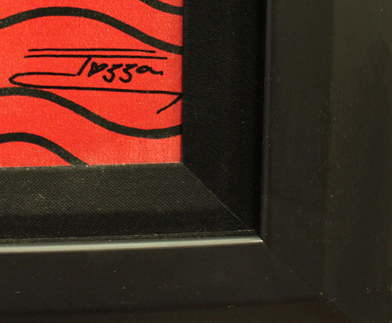 Girl First Flower, limited edition giclee on canvas by Jozza, 34x30 framed.