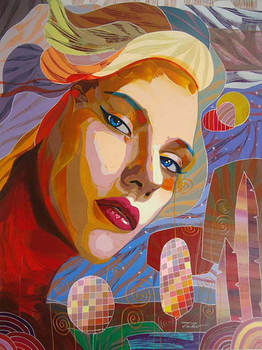 Blue Eyes, limited edition giclee on canvas by Tadeo Zavalata, 36x48 rolled.