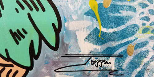 Lilo Hula, Original Mixed Media on canvas, hand signed by artist ,Jozza, 16x20