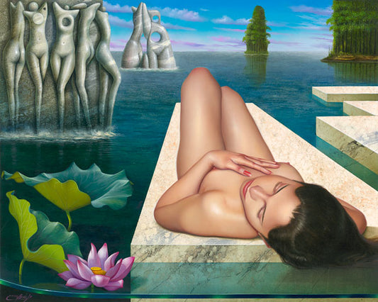 El Lago Magico, Nude Art, limited edition giclee by Nelson Calderon, 38x30