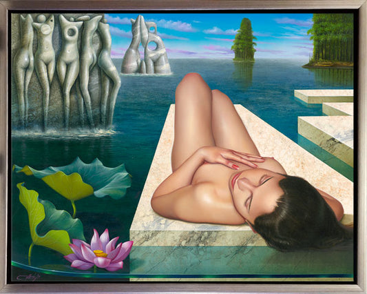 El Lago Magico, Nude Art, limited edition giclee by Nelson Calderon, 38x30