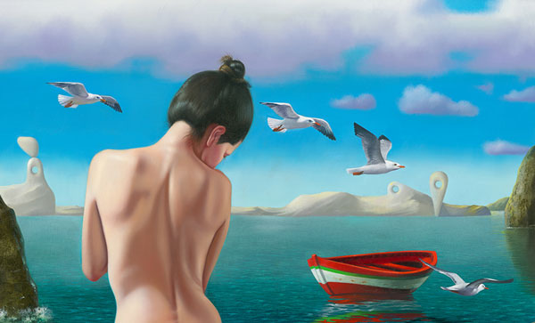 El Adios Bajo Las, Nude Art, limited edition giclee by Nelson Calderon, 38x30