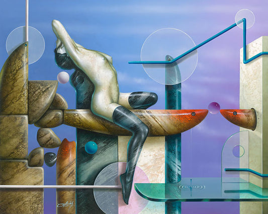 En Jinete De Los Peces, Nude Art, limited ed. giclee by Nelson Calderon 38x30