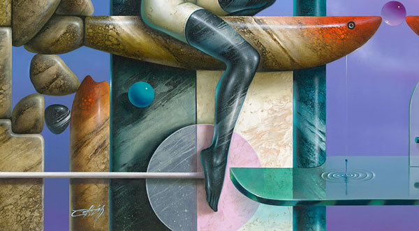 En Jinete De Los Peces, Nude Art, limited ed. giclee by Nelson Calderon 38x30