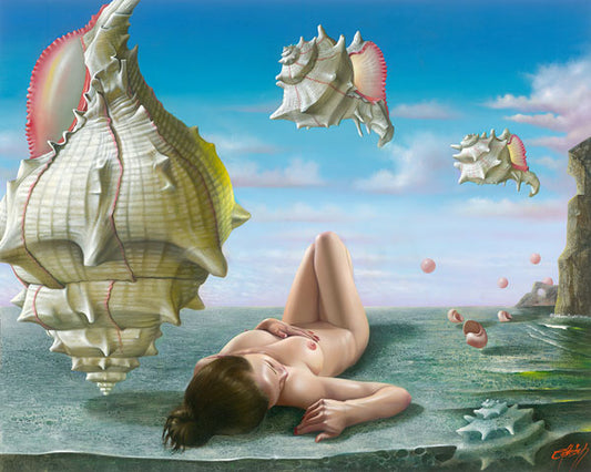 Sonidos Del Mar, Nude Art, limited edition giclee by Nelson Calderon, 38x30