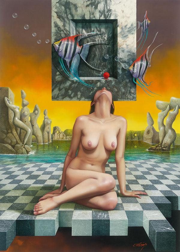 Angeles, Nude Art, limited edition giclee by Nelson Calderon, 38x30