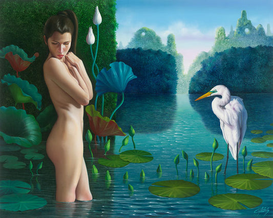 La Flor Dormida, Nude Art, limited edition giclee by Nelson Calderon, 38x30