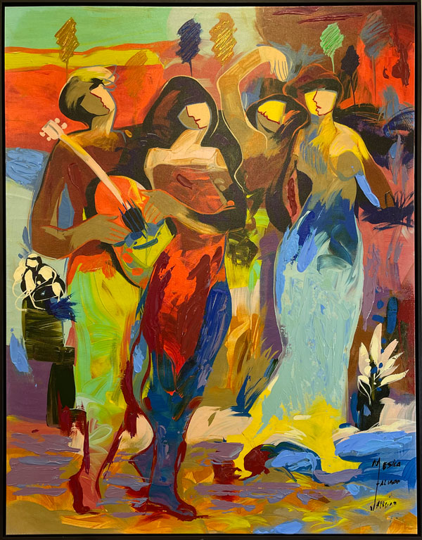 companeros de banda, limited edition giclee on canvas by Jessica Palacios, 38x48