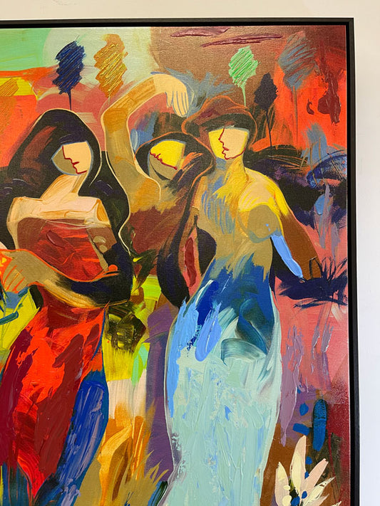 companeros de banda, limited edition giclee on canvas by Jessica Palacios, 38x48