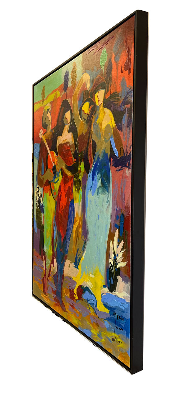 companeros de banda, limited edition giclee on canvas by Jessica Palacios, 38x48