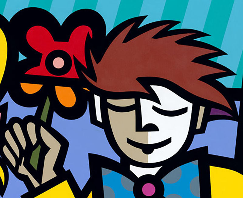 Girl First Flower, limited edition giclee on canvas, signed by Jozza, 34X30