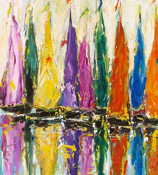 De Toutes Les Couleurs, limited ed. embellished giclee on canvas by Duaiv 25x21