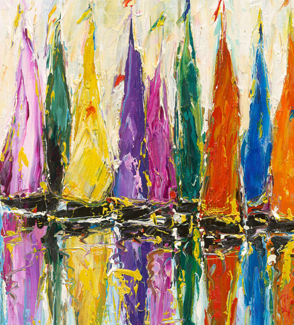 De Toutes Les Couleurs, limited ed. embellished giclee on canvas by Duaiv 25x21