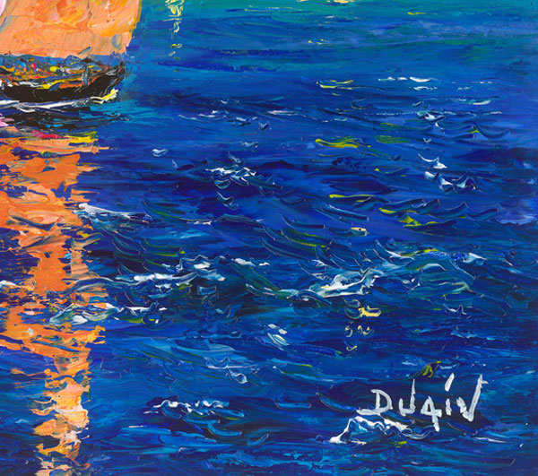Deep Blue Sea, limited edition embellished giclee on canvas by Duaiv, 20x24