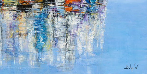 Les Douces Voiles, limited edition embellished giclee on canvas by Duaiv, 41x61