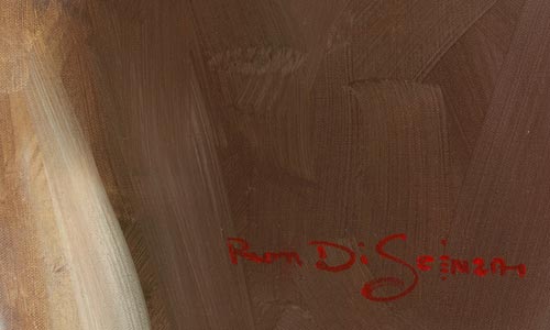 Swept Away, a piece with great detail by Ron Dicsenza, 36X54 signed.