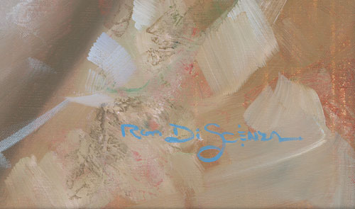 Woman Primaverna, a piece with great detail by Ron Dicsenza, 24X40 signed.
