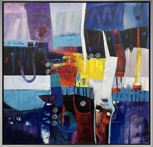 Comunidad, limited edition giclee on canvas by Claudio Chunga, 48x48