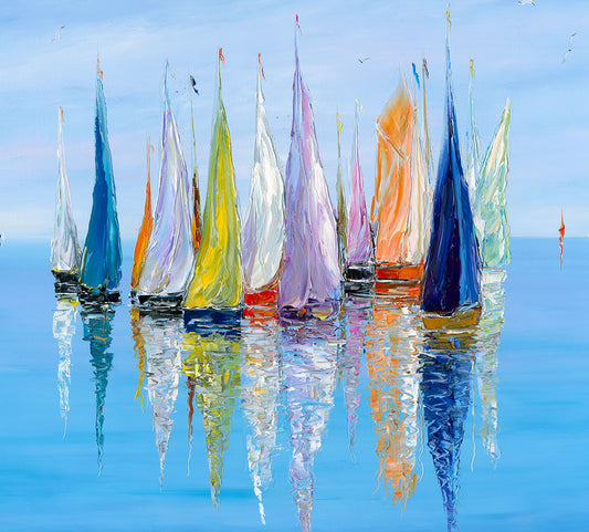 Bal des Mouettes, limited edition embellished giclee on canvas by Duaiv, 54x40