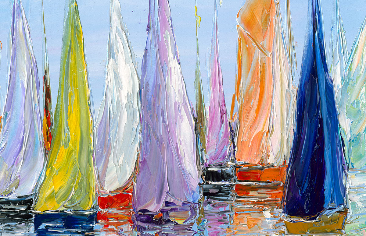 Bal des Mouettes, limited edition embellished giclee on canvas by Duaiv, 54x40