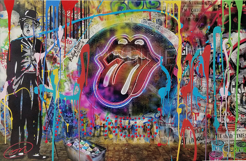 Waiting on a Friend, original mixed media on canvas by Oliver Neilson, 60x38