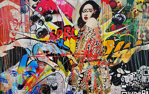 Give the one you love wings, original mixed media by Oliver Neilson, 60x38