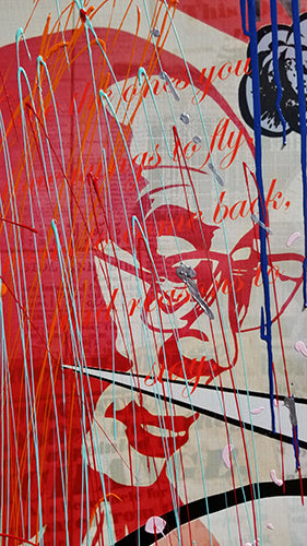 Give the one you love wings, original mixed media by Oliver Neilson, 60x38