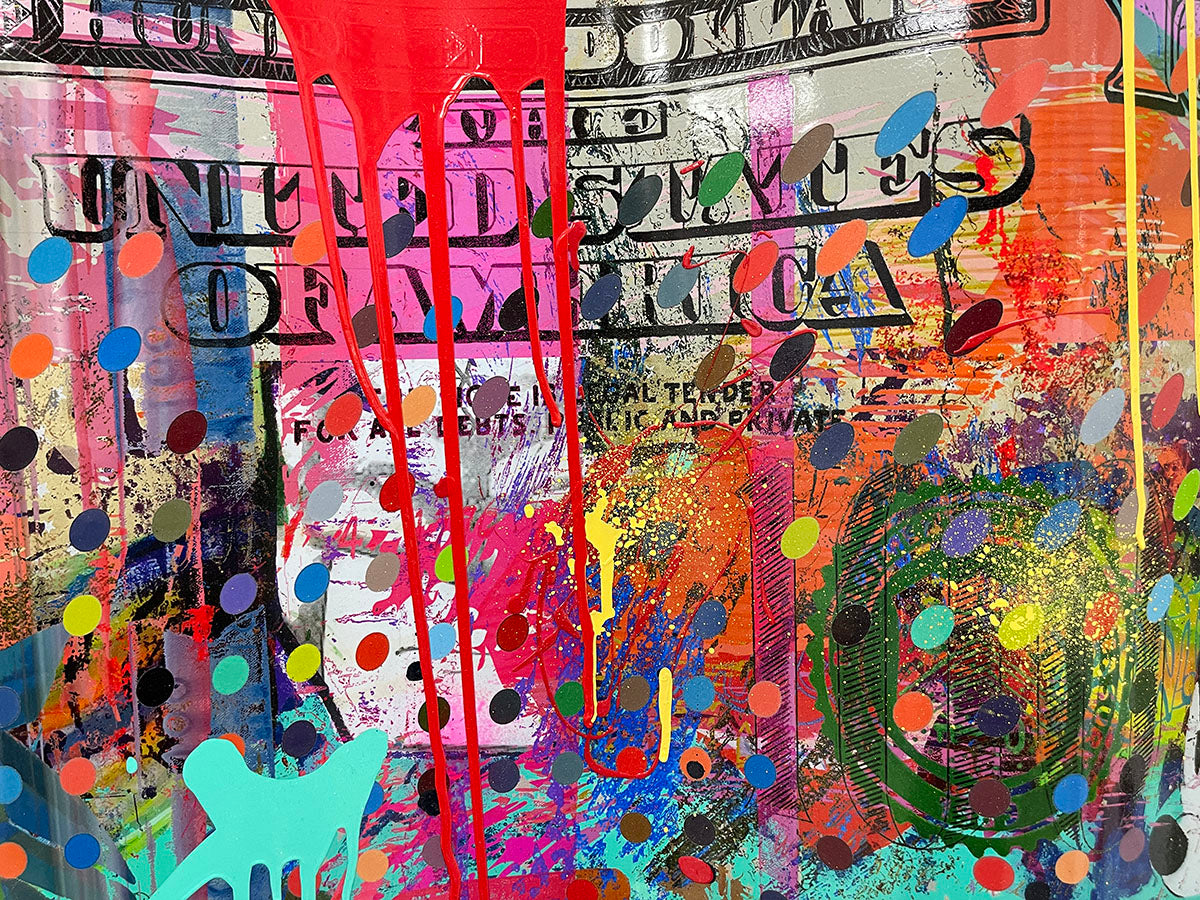 Frida, original mixed media on aluminum and plexiglass by Oliver Neilson, 48x28